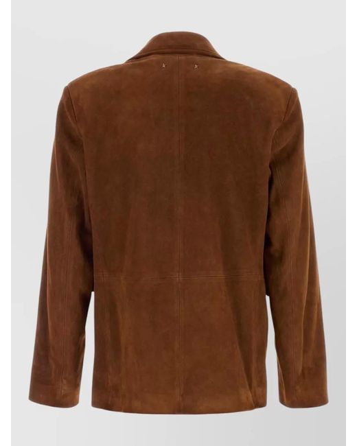 Golden Goose Deluxe Brand Brown Suede Robyn Blazer Single Breasted Notch Lapel for men
