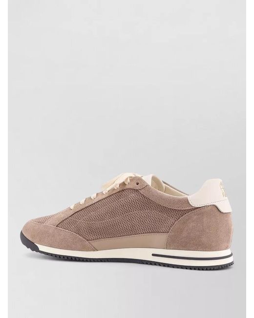 Brunello Cucinelli Pink Leather Low-Top Sneakers for men