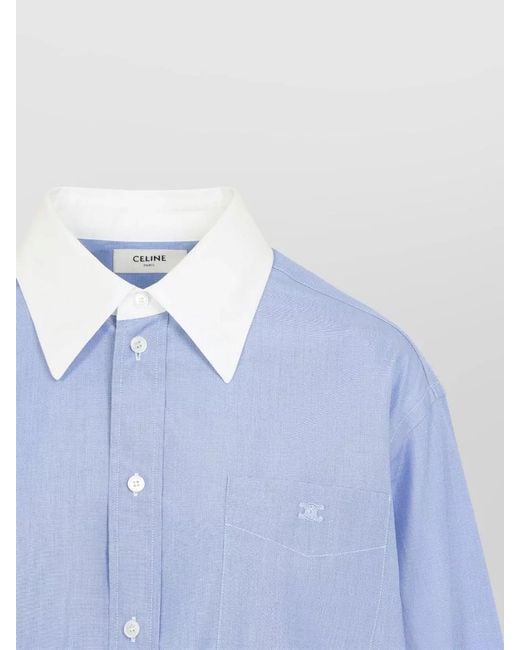 Céline Blue Cropped Shirt