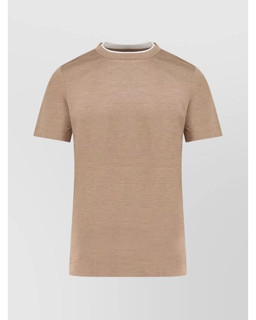 Boss Natural Silk And Cotton Short Sleeve T-Shirt for men