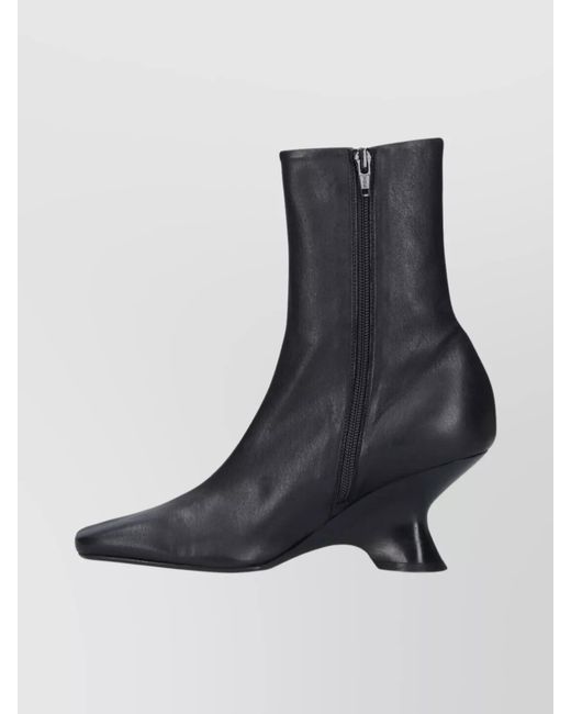 Dries Van Noten Black Leather Ankle Boots