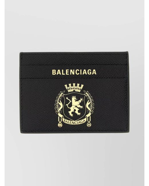 Balenciaga Black Leather Card Holder for men