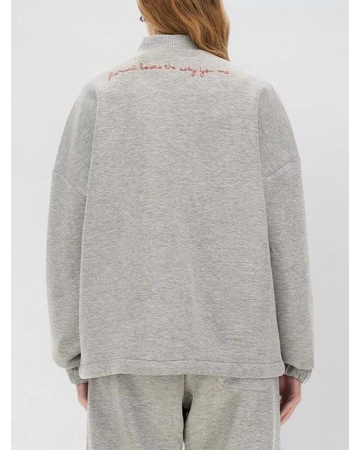 Fiorucci Gray Angel Zip Hoodie Regular Fit Knitwear