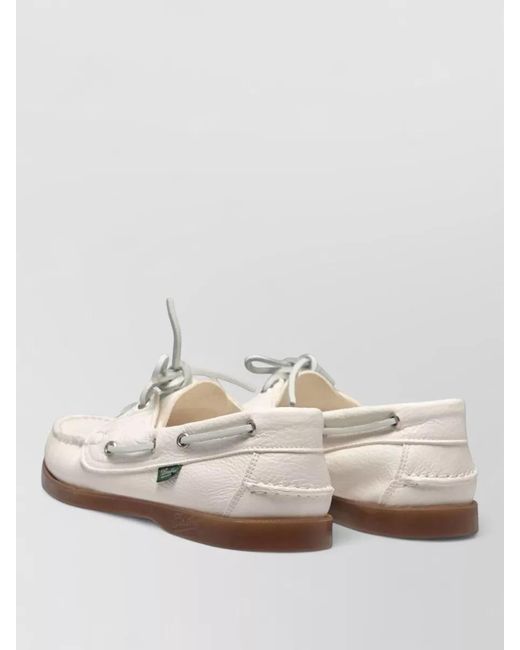 Paraboot White Boat Shoes Low Top Silk Nylon Rubber for men