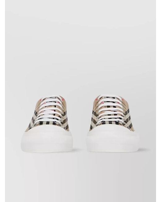 Burberry Brown Vintage Check Low Top Trainer For