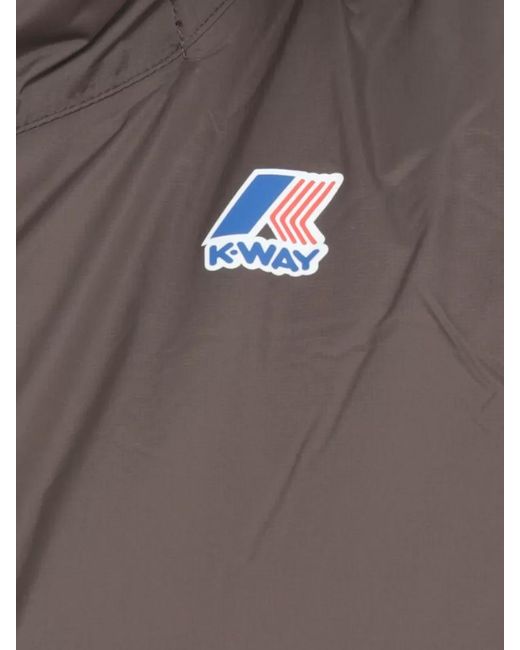K-Way Green Hooded Down Jacket Elastic Cuffs Pockets