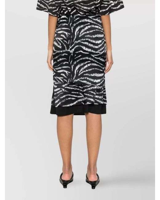 The Attico Gray Silk Midi Skirt