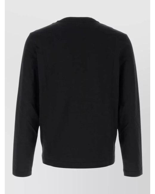 AMI Black Cotton Long Sleeve T Shirt Regular Fit for men