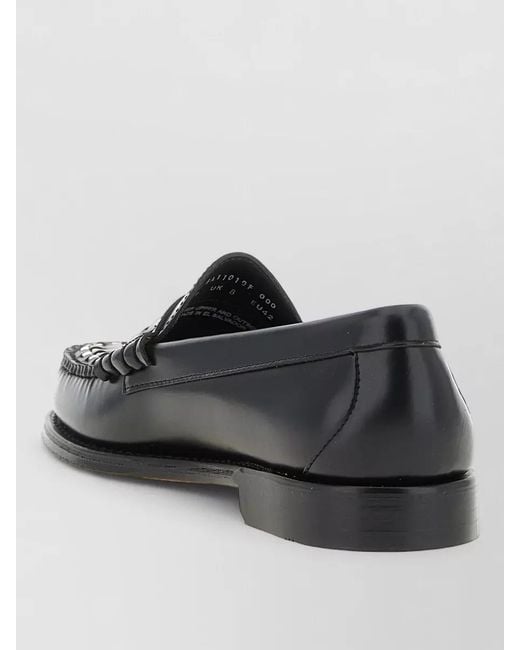 G.H.BASS Black Weejuns Larson Weave Loafers Stitched Sole for men