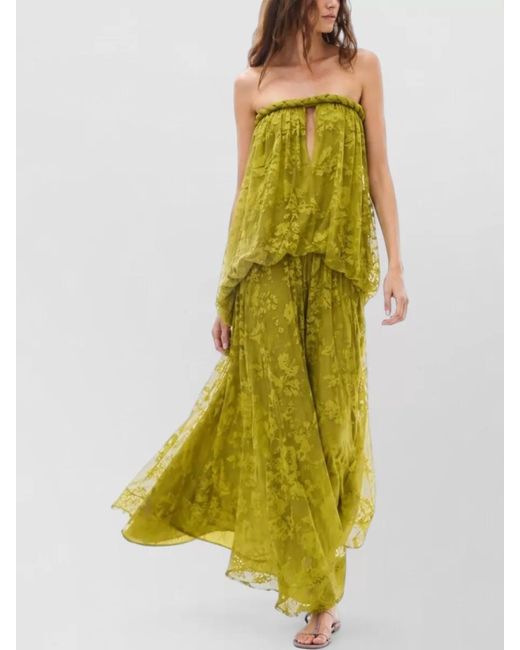 Zimmermann Green Luna Maxi Beach Dress Braided Neckline