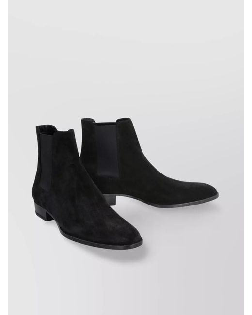 Saint Laurent White Wyatt 30 Suede Chelsea Boots for men