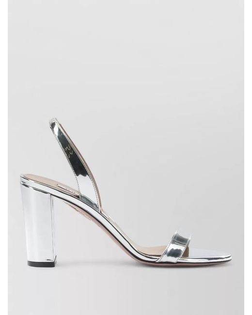 Aquazzura Metallic So Nude Block 85Mm Sandals