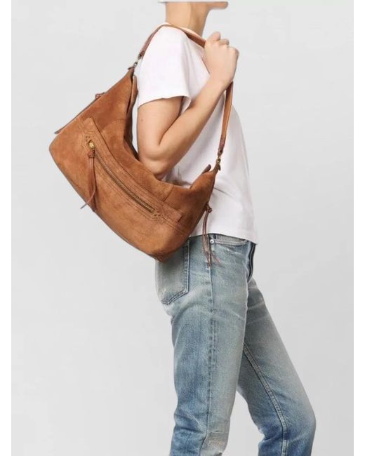 Jérôme Dreyfuss Brown Lucky Hobo Large Wallet Shoulder Strap