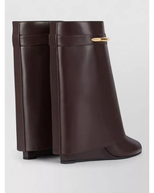 Givenchy Black Leather Wedge Ankle Boots