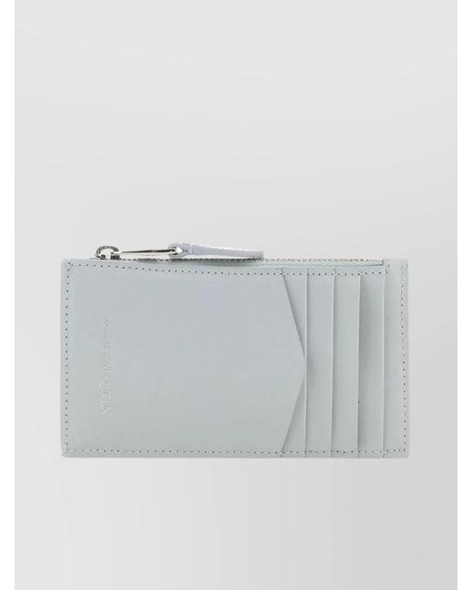 McQueen Gray Calf Leather Card Holder