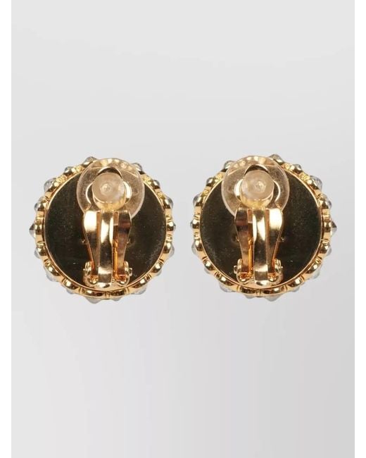 Céline Multicolor Crystal Round Dome Heritage Hoop Earrings