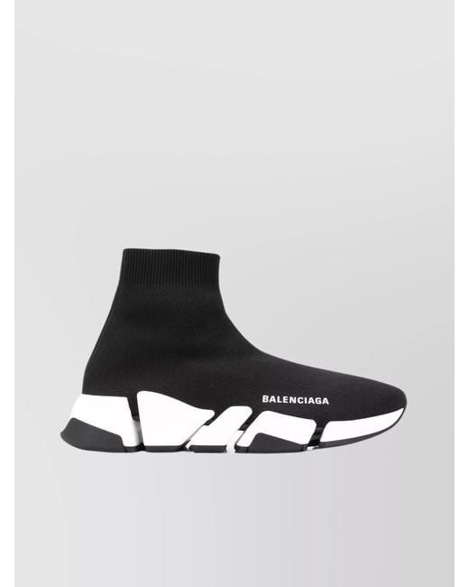 Balenciaga White Stretch Sock High-Top Sneakers