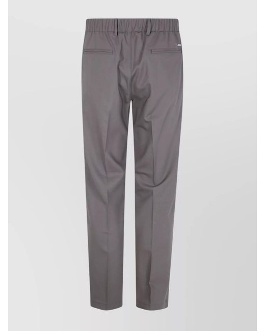 Herno Gray Virgin Wool Regular-Fit Trousers for men