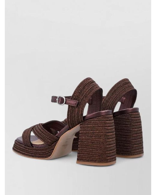 Castaner Brown Valle Sandals Chunky Heel Open Toe