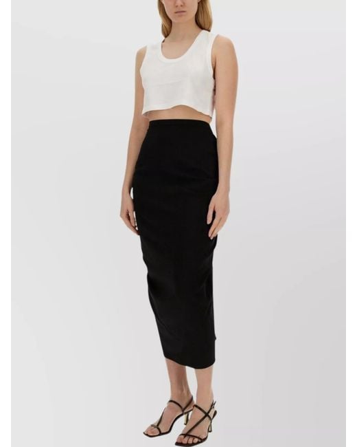 Dries Van Noten Black Draped Fitted Skirt