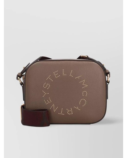 Stella McCartney Brown Logo Camera Bag Strap Adjustable
