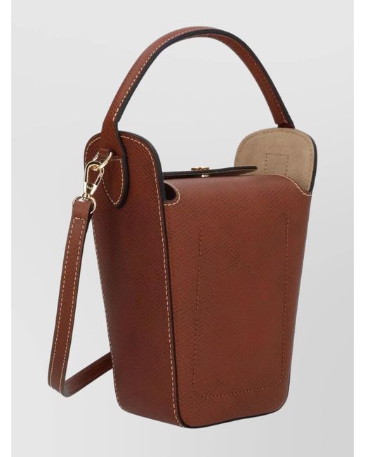 Longchamp Brown Leather Crossbody Bag