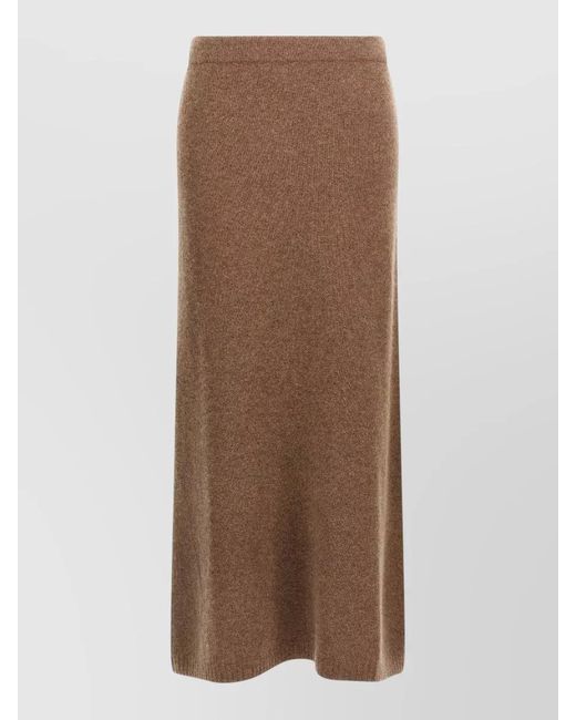 Max Mara Brown Dorina Cashmere Blend Flared Midi Skirt