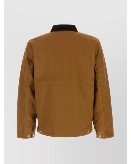 Carhartt Brown Detroit Jacket Cotton Adjustable Cuffs
