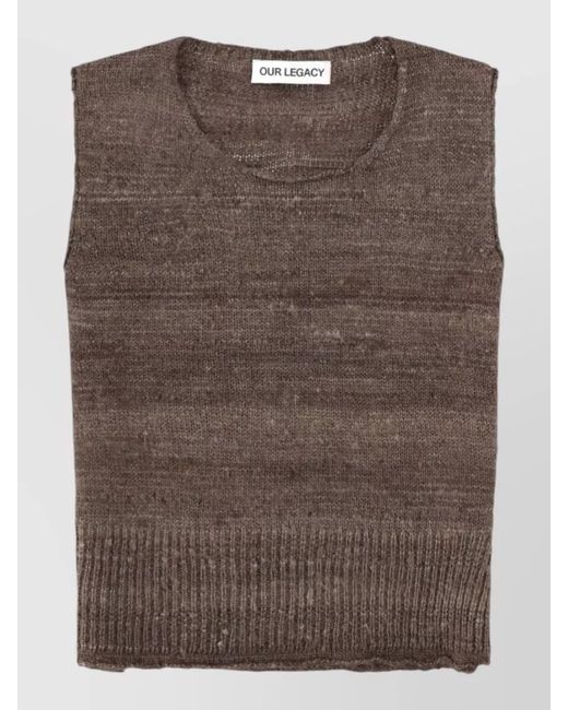 Our Legacy Brown Boxy Sleeveless Top Ribbed Hem Neckline for men