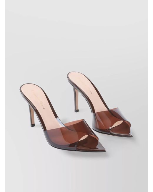 Gianvito Rossi Brown Plexiglass Mules
