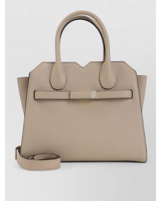 Valextra Natural Mini Calf Leather Tote Bag