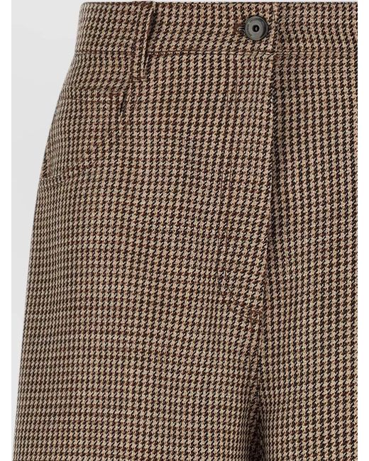 Brunello Cucinelli Brown Prince Wales Lamé High Waist Bermuda Shorts