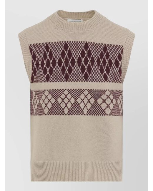 Dries Van Noten Multicolor Sleeveless Knit Top Geometric Pattern for men