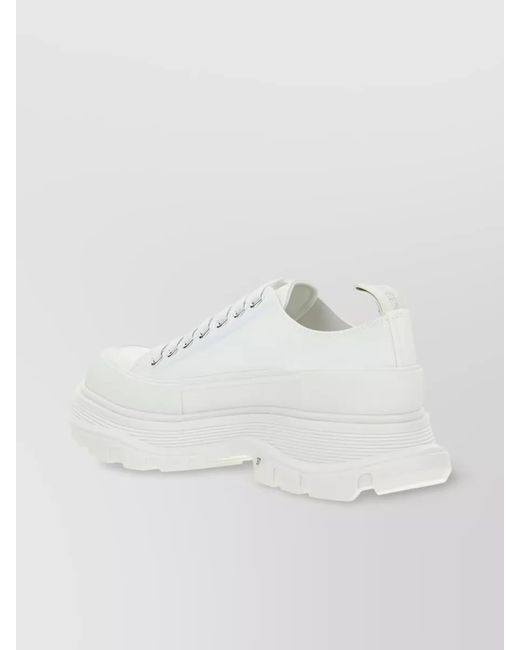 McQueen White Canvas Low-Top Sneakers