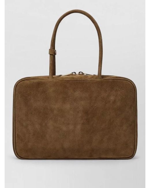 Miu Miu Brown Rectangular Suede Shoulder Bag Top Handles