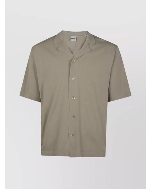 Aspesi Gray Cotton Short-Sleeve Shirt for men
