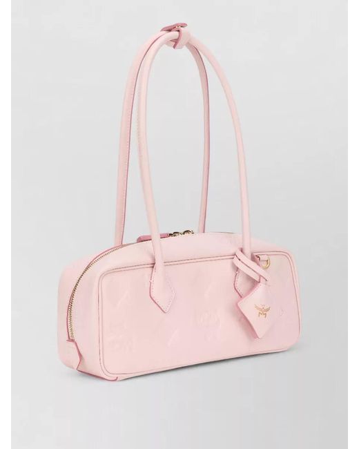 MCM Pink Leather Tote Bag Top Handle Design