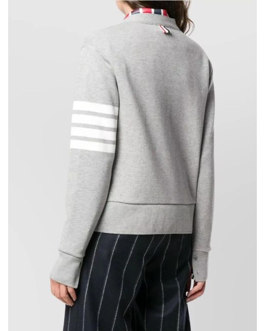 Thom Browne Gray V-Neck Cotton Cardigan