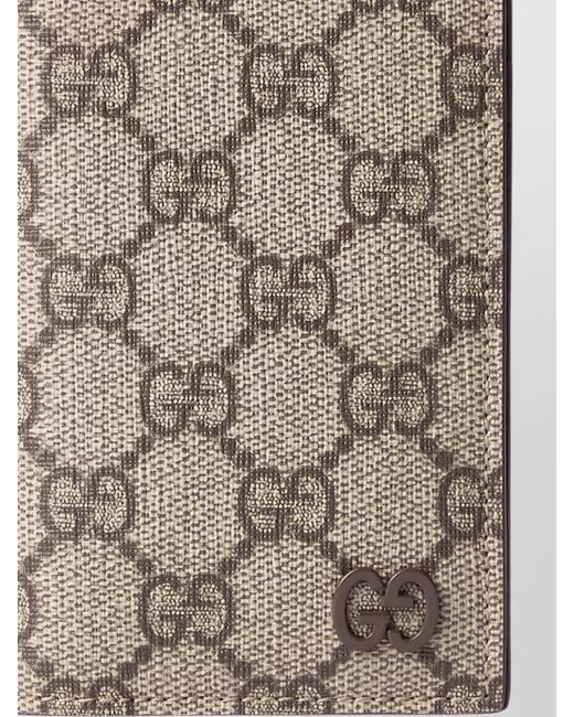 Gucci Gray Compact Textured Finish Leather Cardholder Wallet for men