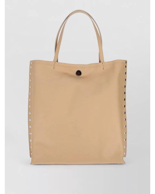 Zanellato Natural Saeta M Tote Bag Studded Dual Handles