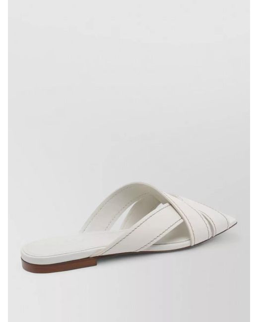 Tod's Natural Leather Flat Sandals