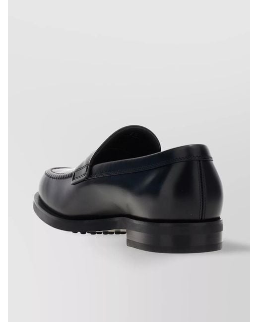 Tod's Black Leather Loafers for men