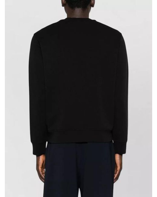 Emporio Armani Black Logo Cotton Crew Neck Long Sleeve Sweatshirt for men