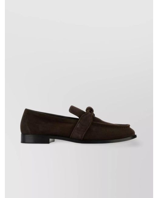 Bottega Veneta Brown Suede Leather Knot Detail Loafers for men