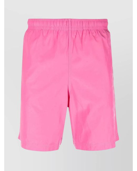 McQueen Pink Logo Print Swim Shorts for men