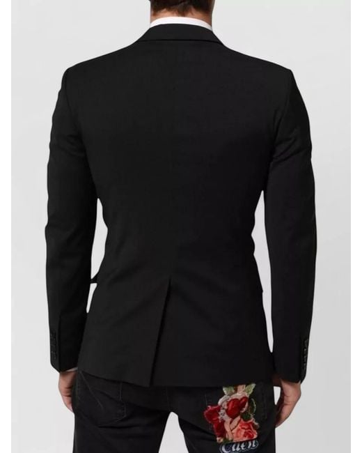 Dolce & Gabbana Black Staff Two Buttons Suit Jacket Blazer for men