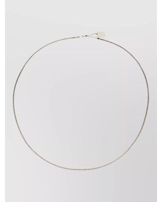 Saint Laurent White Short Fishbone Chain Necklace Versatile Style