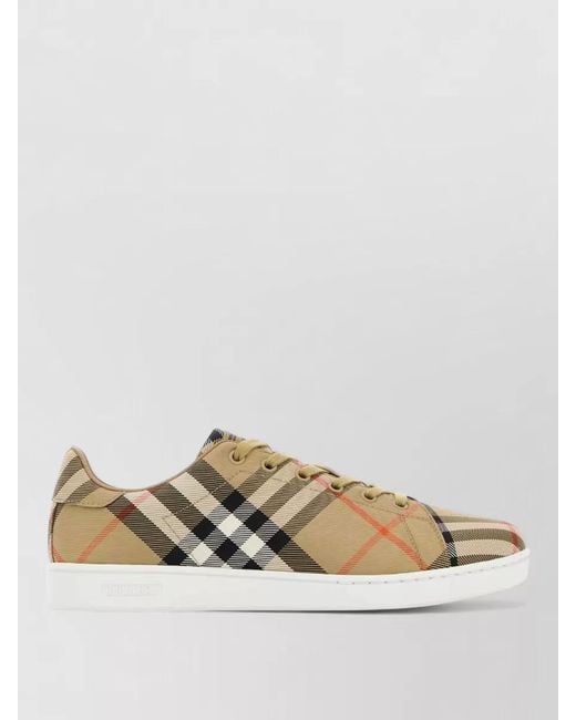 Burberry Multicolor Embroidered Check Canvas Low-Top Sneakers