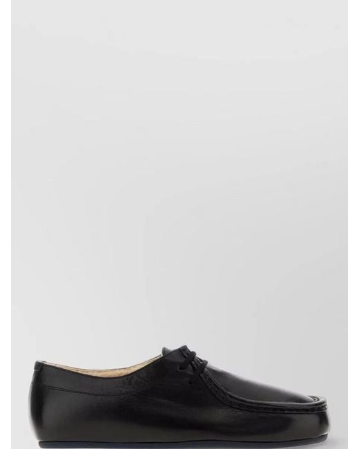 Jil Sander Black Leather Lace Up Shoes Lightweight Comfortable Fit