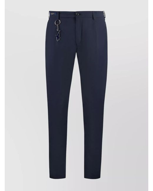 Paul & Shark Blue Technical-Nylon Pants With Removable Key Ring for men